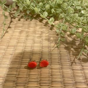 Orange post earrings